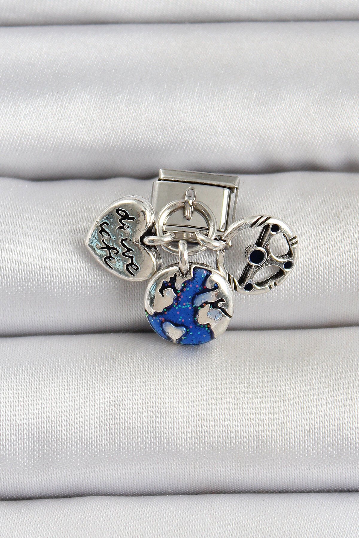 316L Çelik Gümüş Renk Travel Model Nomination Charm