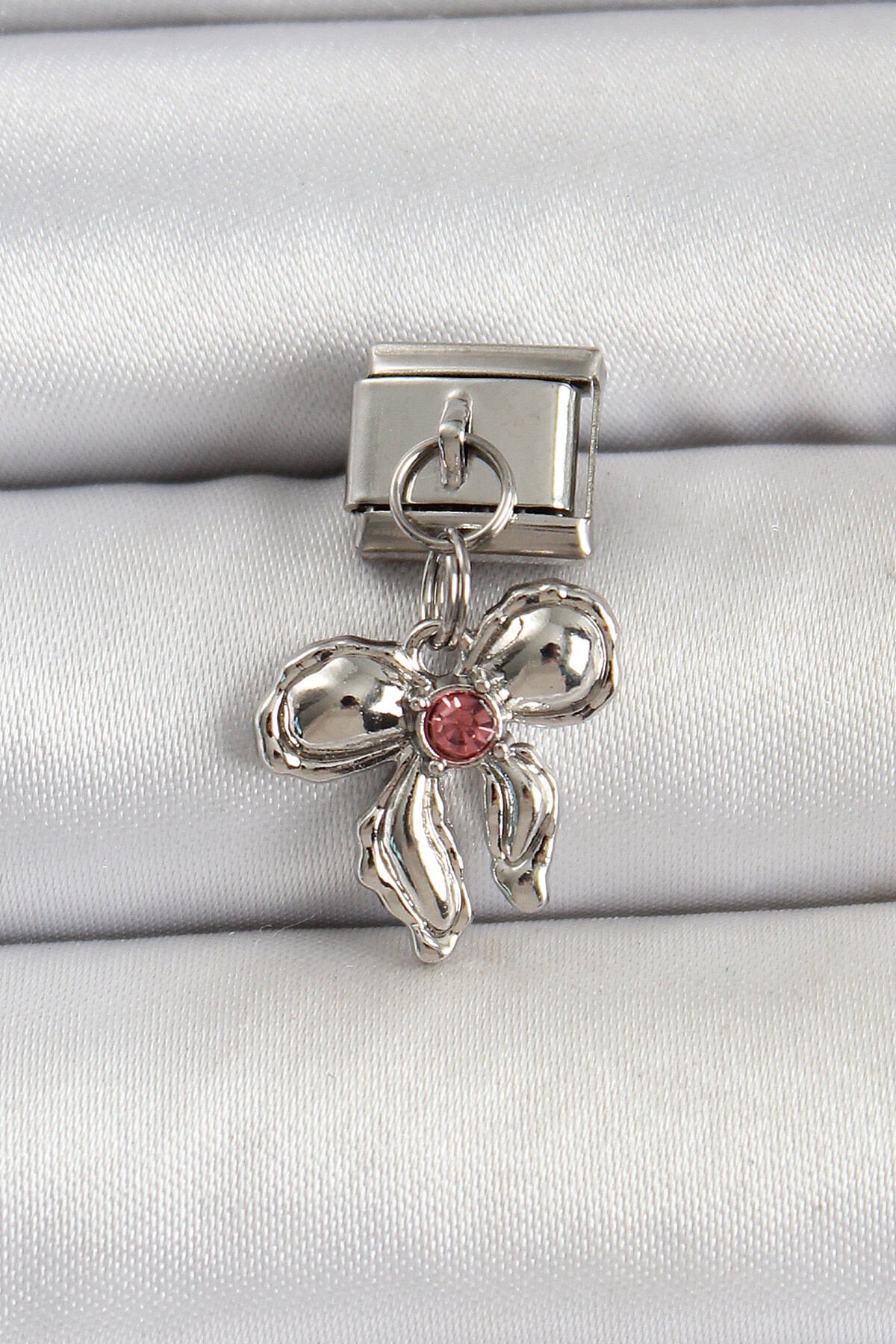 316L Çelik Gümüş Renk Fiyonk Model Nomination Charm