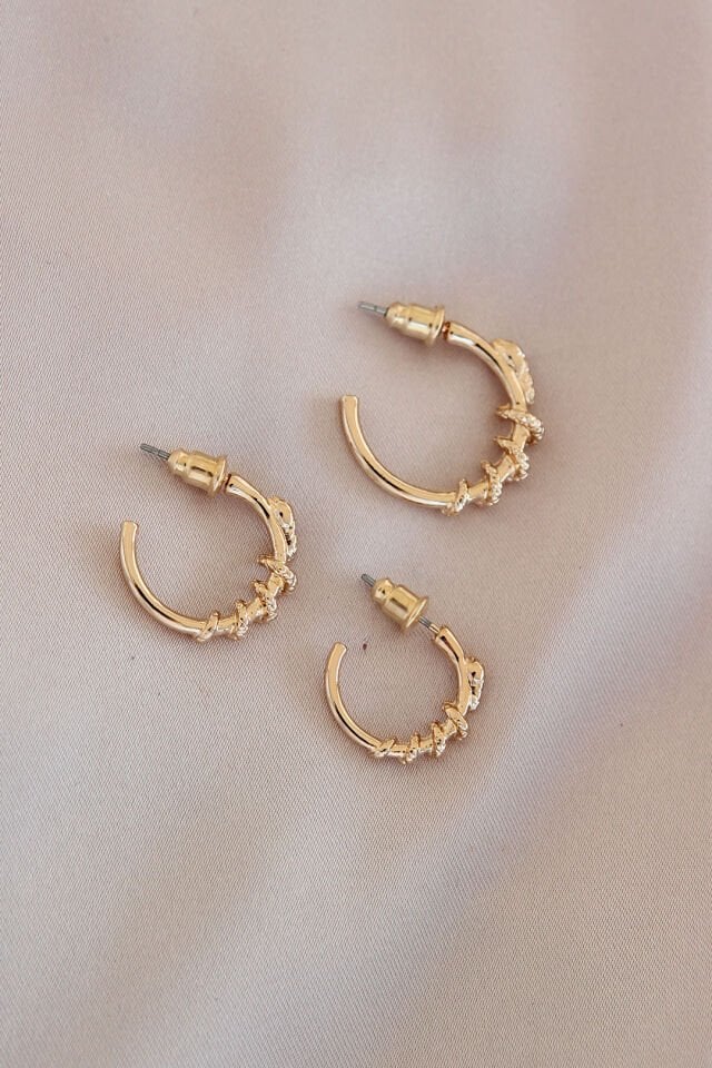 Gold Renk Yılan Model Metal Küpe Seti