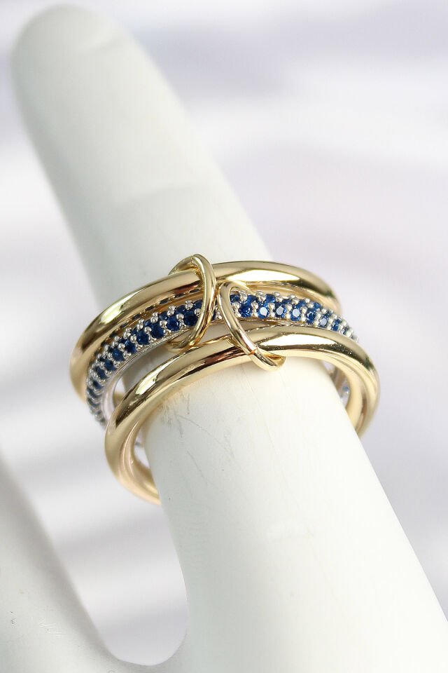 Pirinç Gold Renk Zirkon Taşlı 3'Lü Kadın Yüzük