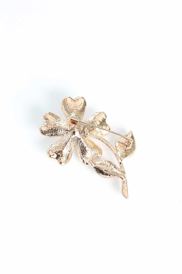 Zirkon Taşlı Metal Broş
