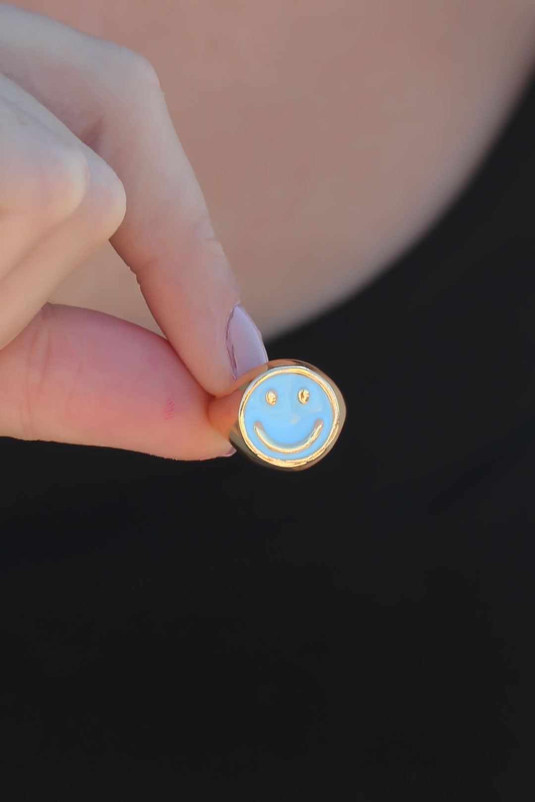 Ayarlamalı Mavi Mineli Smile Yüzük